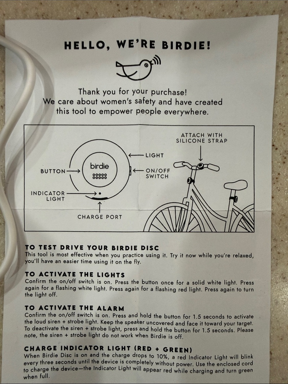 She's Birdie - The Original Personal Safety Alarm Disc for Bikes, Hikes etc - Picture 3 of 4